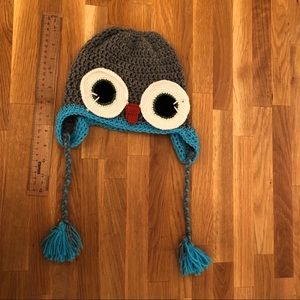 Handmade crochet owl kids hat